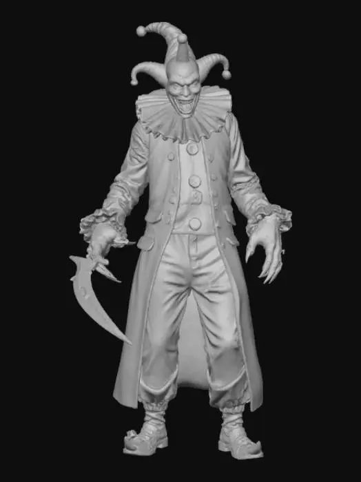 3D model for Clown demon succubus mythical creature hybrid humanoid scary mean attack stance