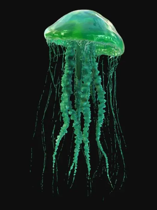 3D model for scary deep sea creature hybrid jellyfish