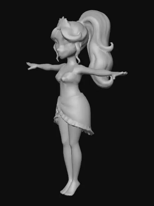 3D model for Ice Skater in Pink Dress