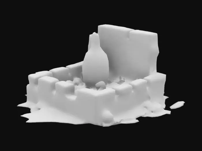 3D model for канава горит и в ней граната и мёд мозги раскидывают