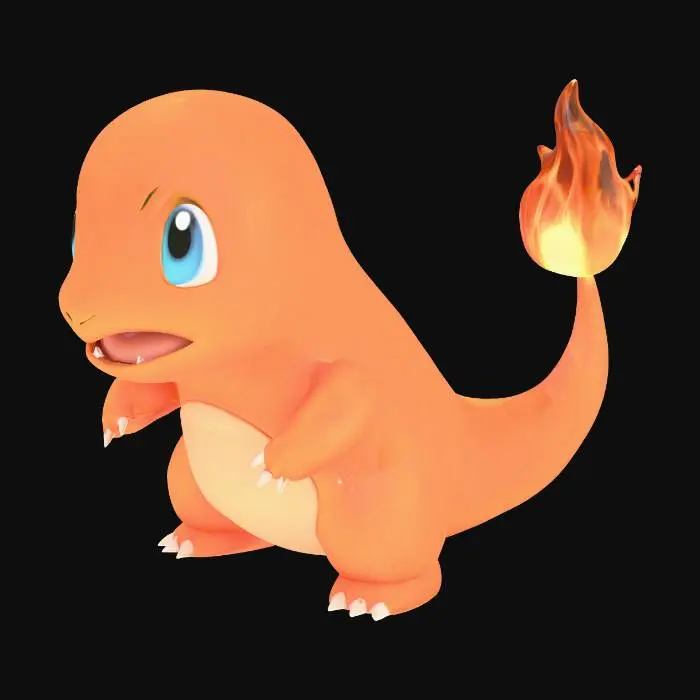 3D model for Glumanda Pokémon