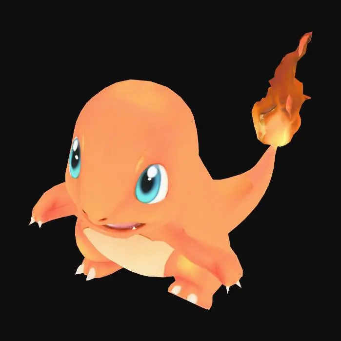 3D model for Glumanda Pokémon