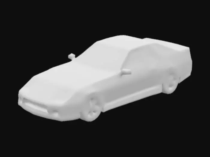 3D model for Very simple geometric PlayStation era video game sports car. It is a very simple design. 