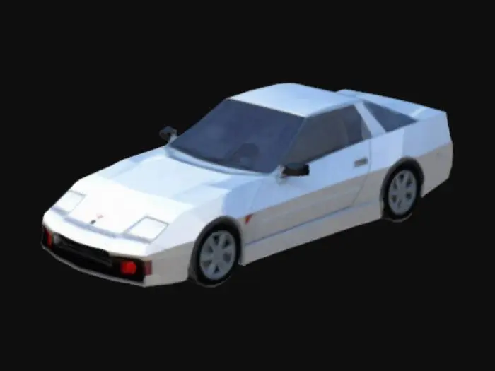 3D model for Very simple geometric PlayStation era video game sports car. It is a very simple design. 