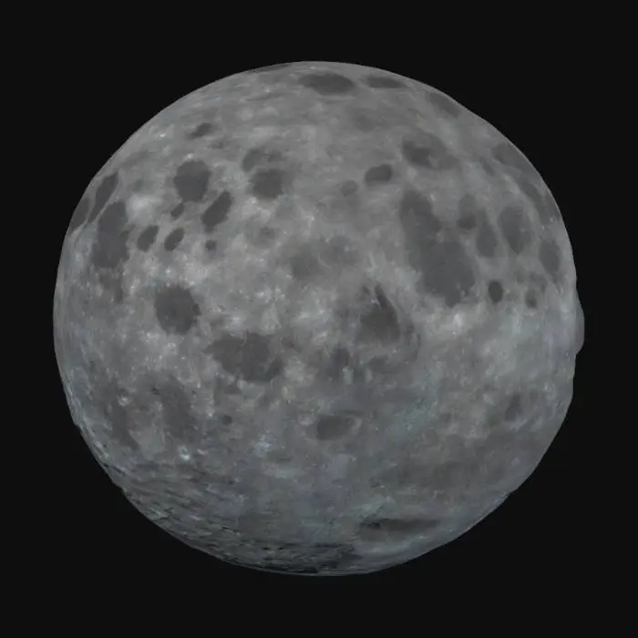 3D model for grey blueish moon with craters 