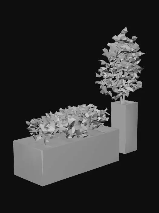 3D model for Concrete Planters with Greenery