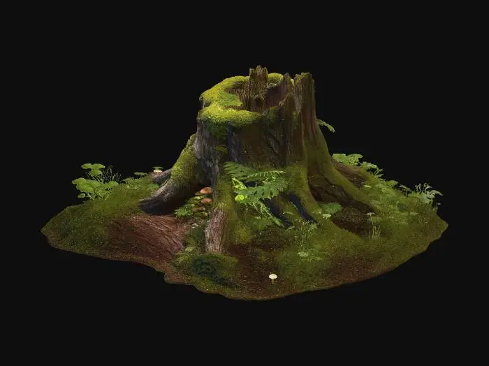 3D model for Moss-Covered Stump