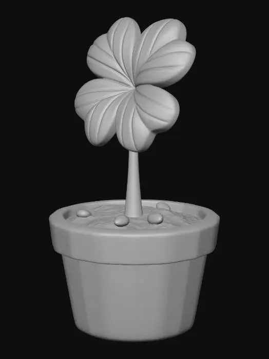 3D model for Lucky Clover in a Pot