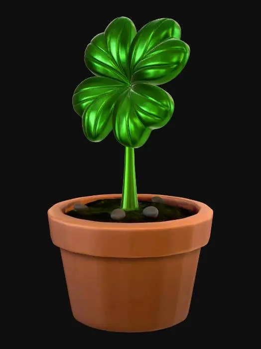 3D model for Lucky Clover in a Pot
