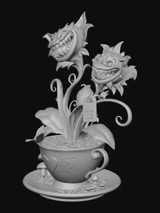 3D model for alce in wonderland flower