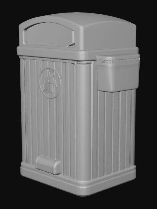 3D model for Green trash bin with pedal