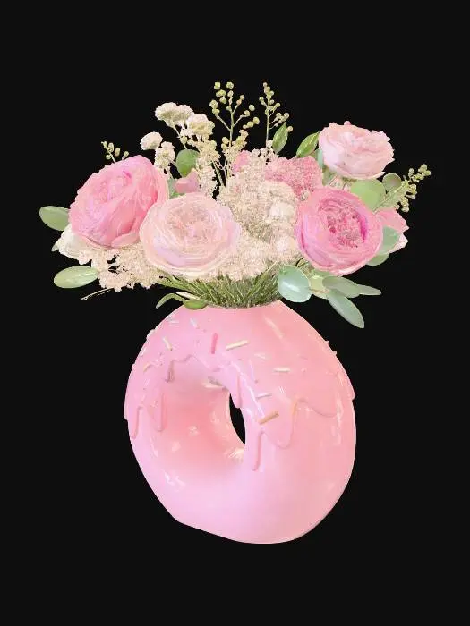 3D model for Pink Donut Vase Floral Arrangement