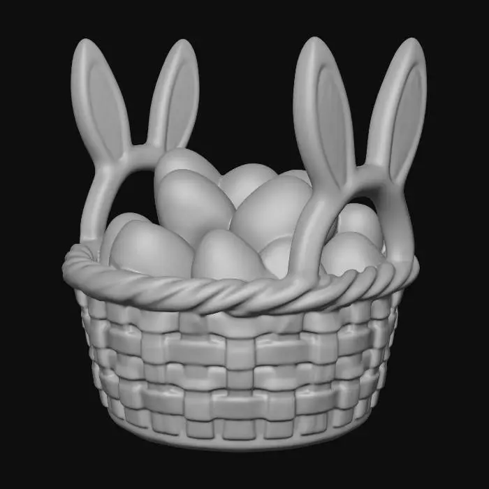 3D model for Easter Basket with Bunny Ears