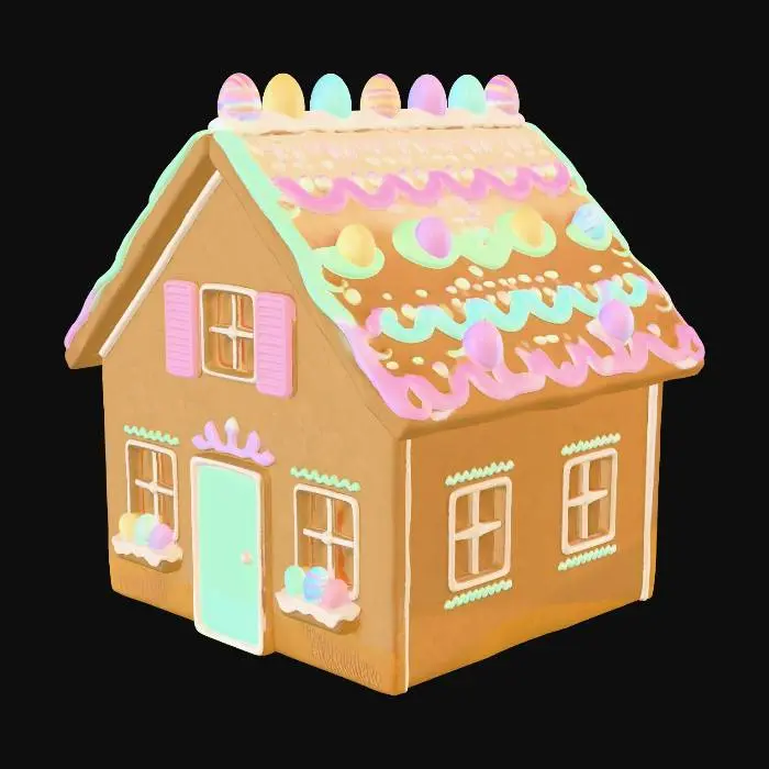 3D model for Pastel Easter Gingerbread House