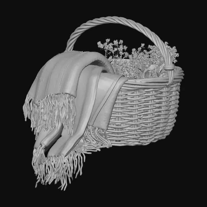 3D model for Blossoms in a Woven Basket