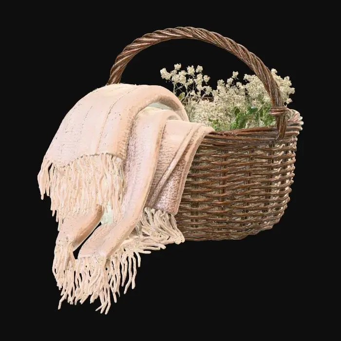 3D model for Blossoms in a Woven Basket