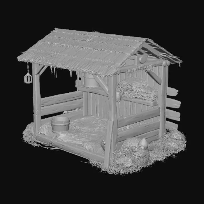 3D model for Thatched Hay Shelter