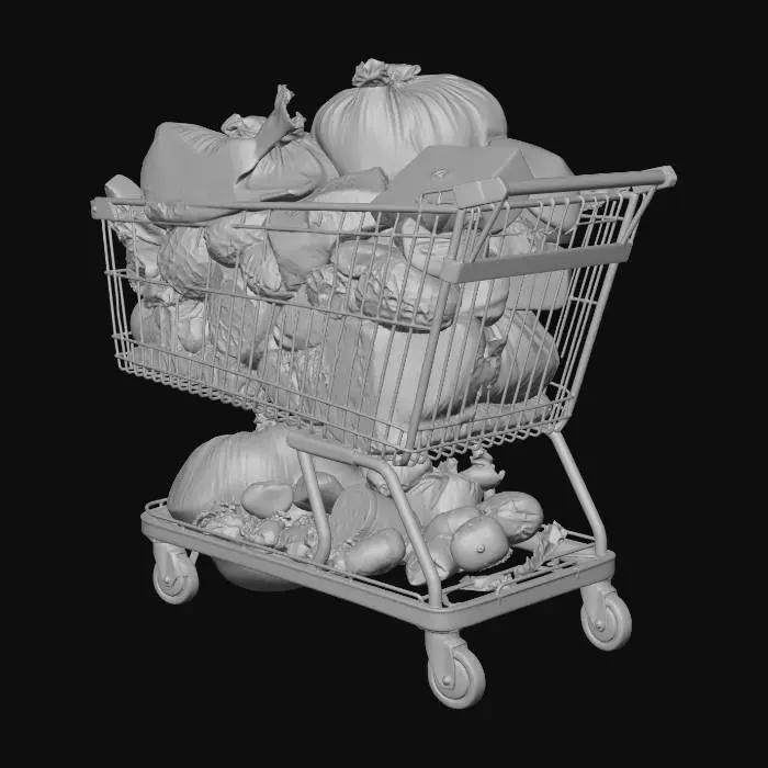 3D model for Cart Full of Trash