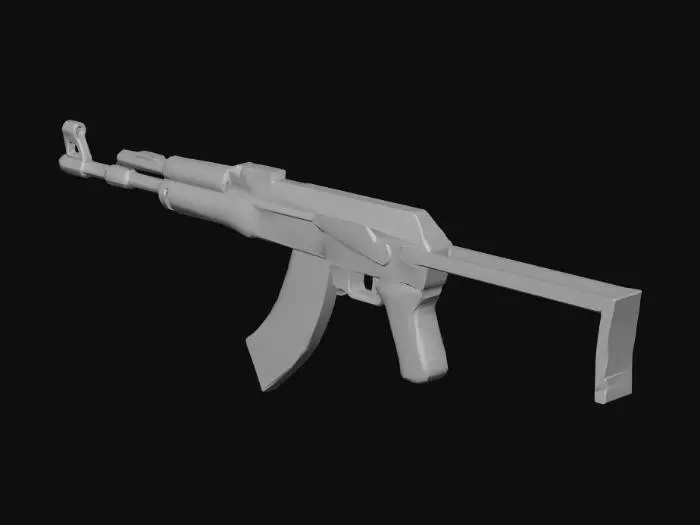 3D model for AK-47 with folding stock