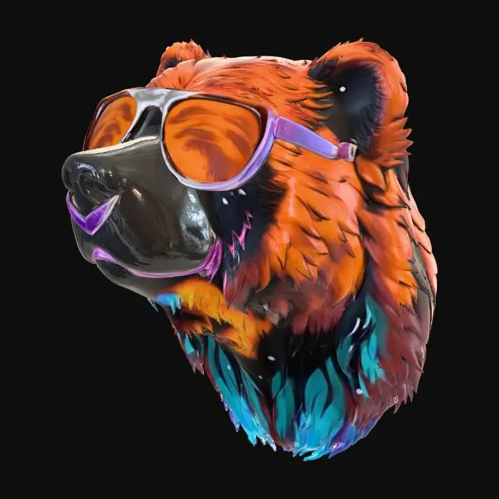 3D model for Retro Cool Bear