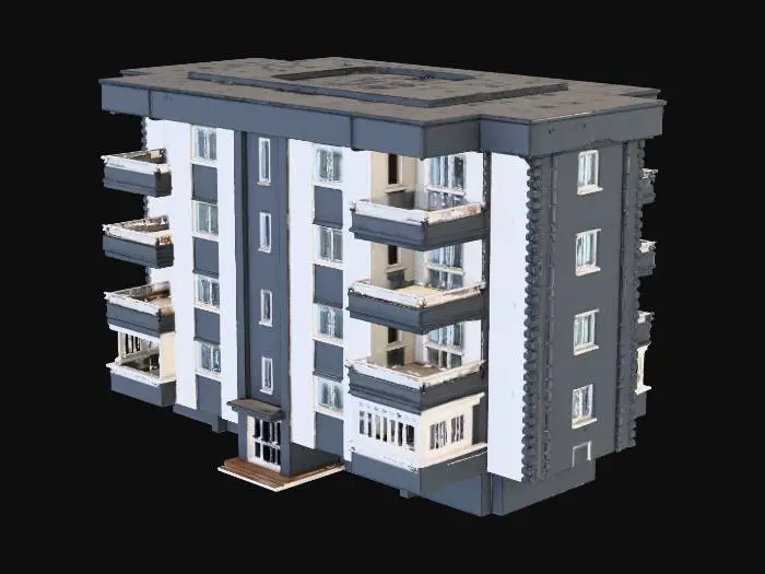3D model for Urban apartment . 5 floor. with balcony