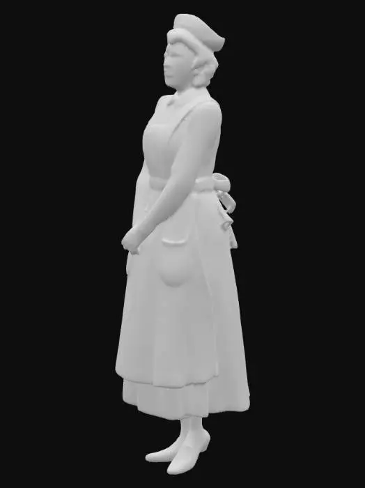 3D model for Vintage Maid Illustration