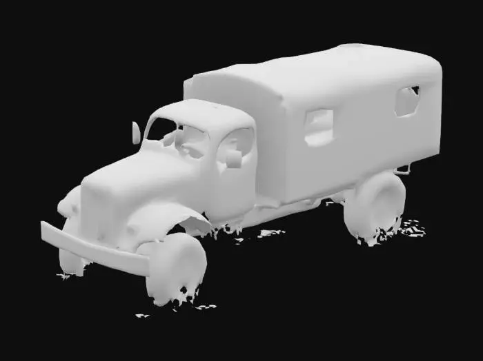 3D model for abandoned six wheels truck
