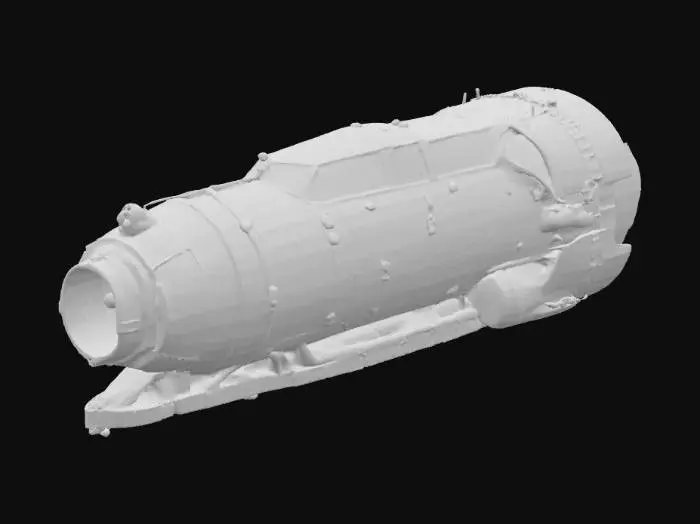 3D model for sci fi spaceship with a cockpit looks like a diesel train engine