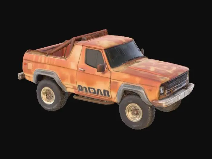 3D model for rusty pickup ford bronco 