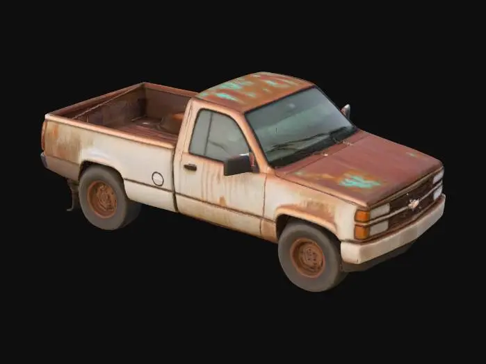 3D model for rusty pickup chevrolet silvirado