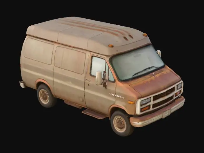 3D model for rusty chevrolet savana