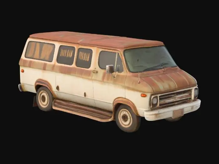 3D model for rusty chevrolet savana