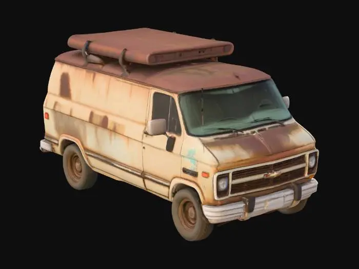 3D model for rusty chevrolet savana