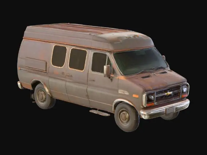 3D model for rusty chevrolet savana