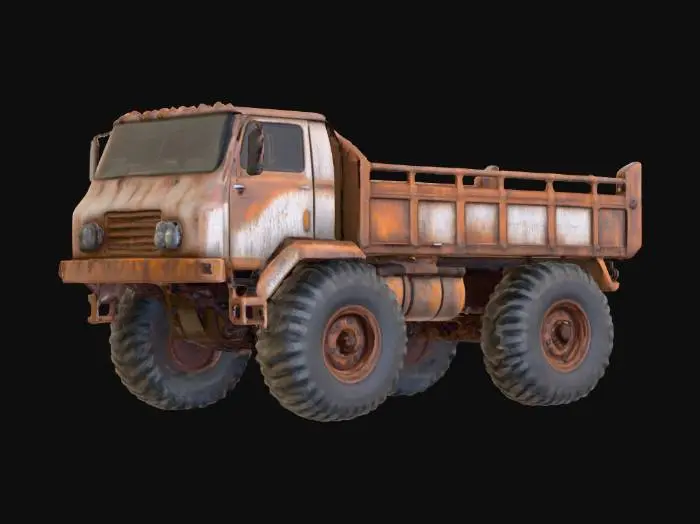 3D model for sci fi rusty lorry 6x6