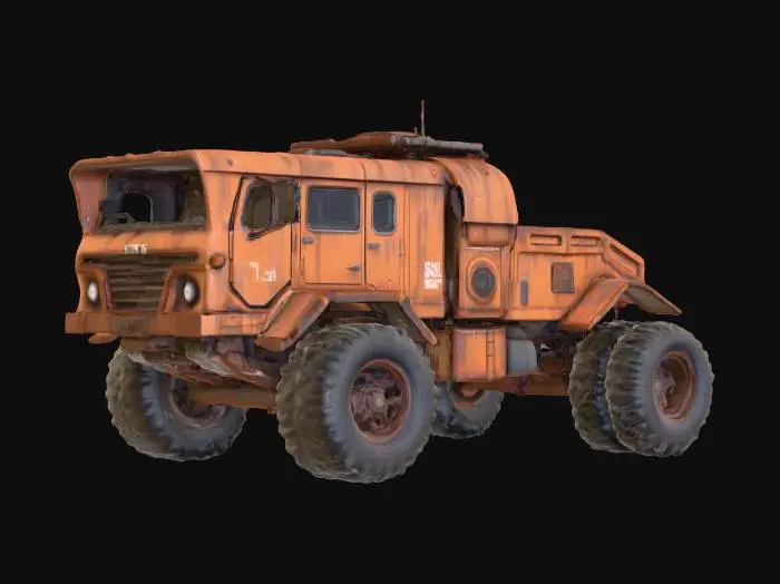 3D model for sci fi rusty lorry 6x6