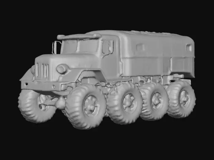 3D model for sci fi rusty truck 6x6