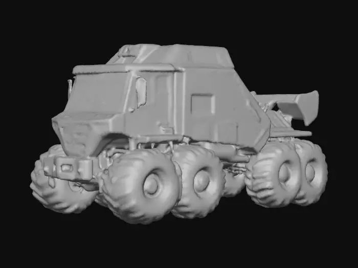 3D model for sci fi rusty truck 6x6