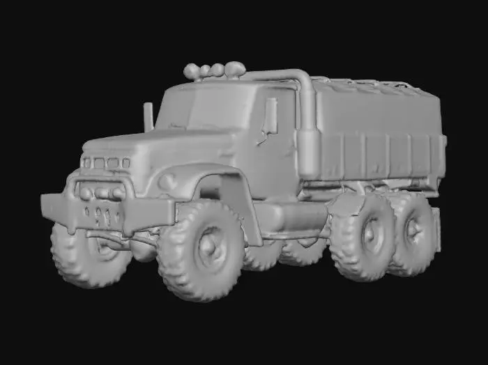 3D model for sci fi rusty truck 6x6