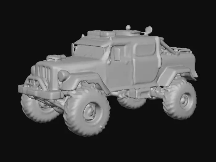 3D model for sci fi rusty truck 6x6