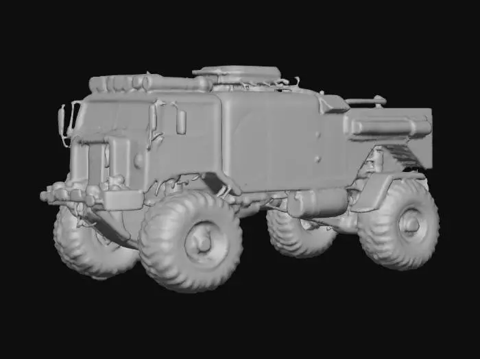 3D model for sci fi rusty truck 6x6