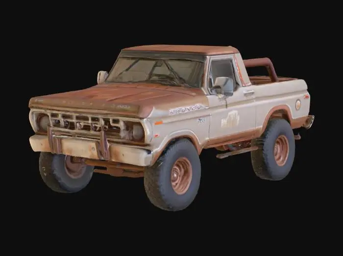 3D model for rusty pickup ford bronco 