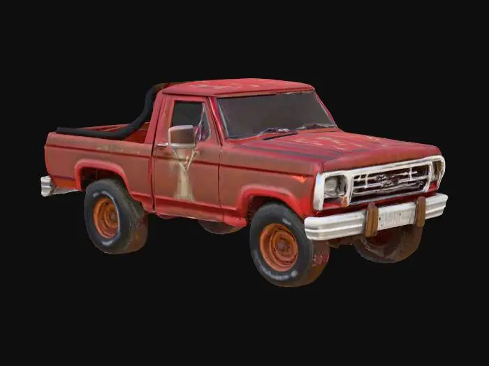 3D model for rusty pickup ford bronco 