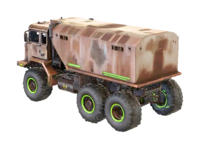 sci fi rusty lorry 6x6 3D model, vytvořený pomocí AI
