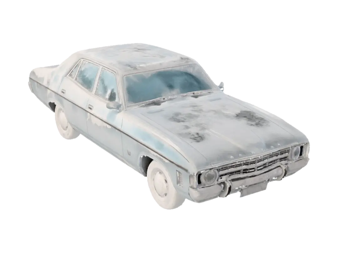 change this car to snowy variant 3D model, vytvořený pomocí AI