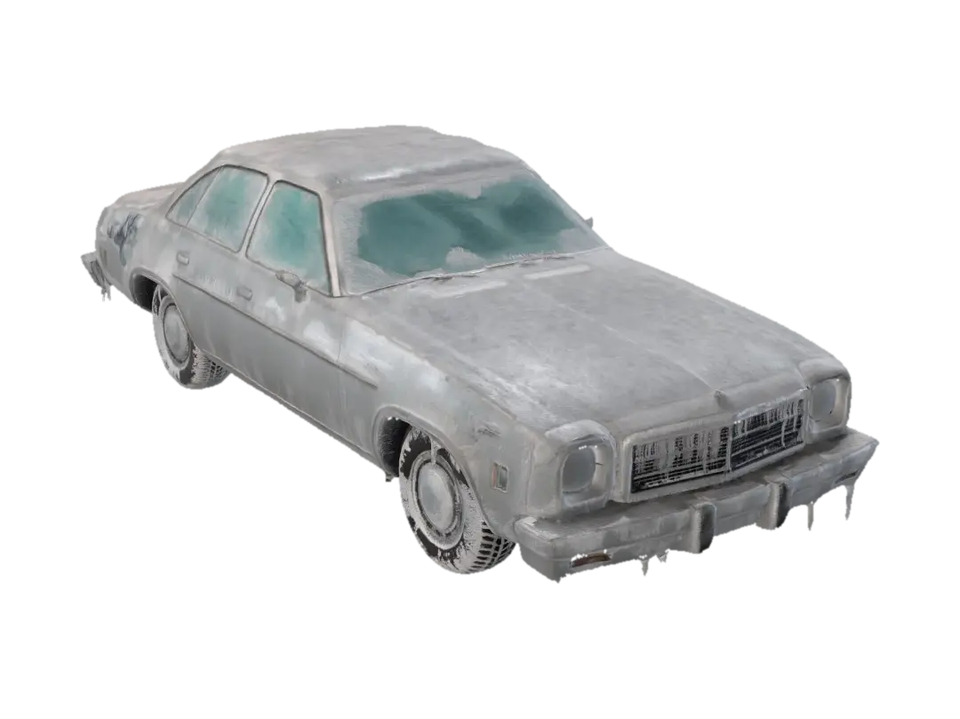change this car to snowy variant 3D model, vytvořený pomocí AI