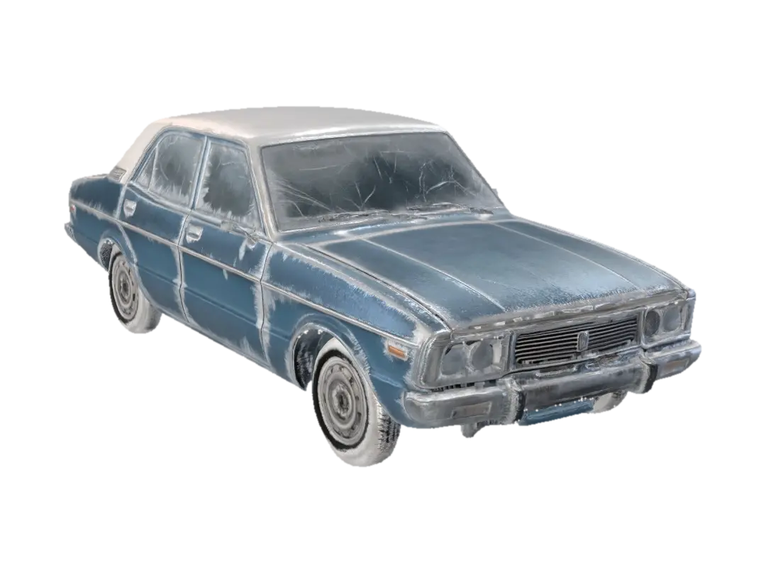 change this car to snowy variant 3D model, vytvořený pomocí AI