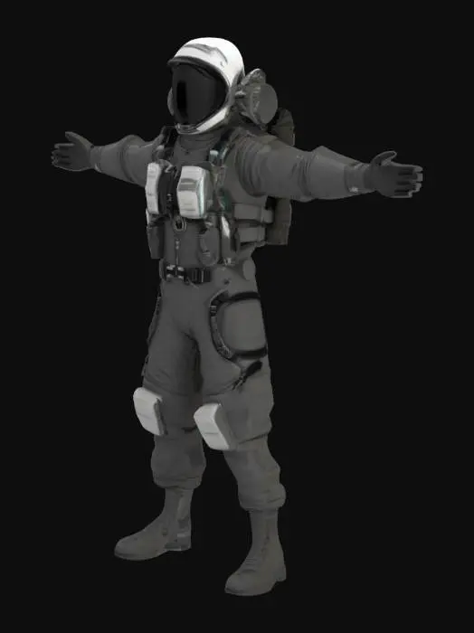 3D model for spacesuit with a jet pack in white color