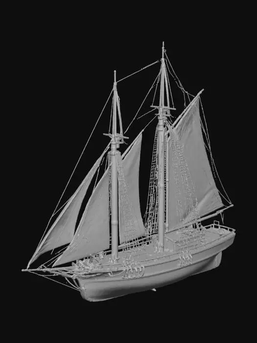 3D model for sailing ship Baltic cutter