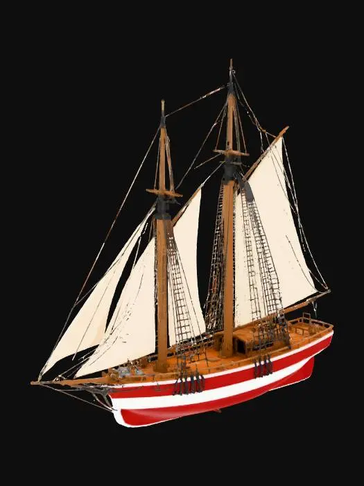 3D model for sailing ship Baltic cutter